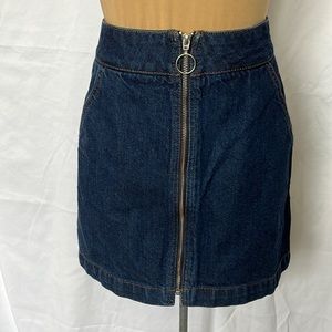 TopShop - Moto Zippered Jean Skirt